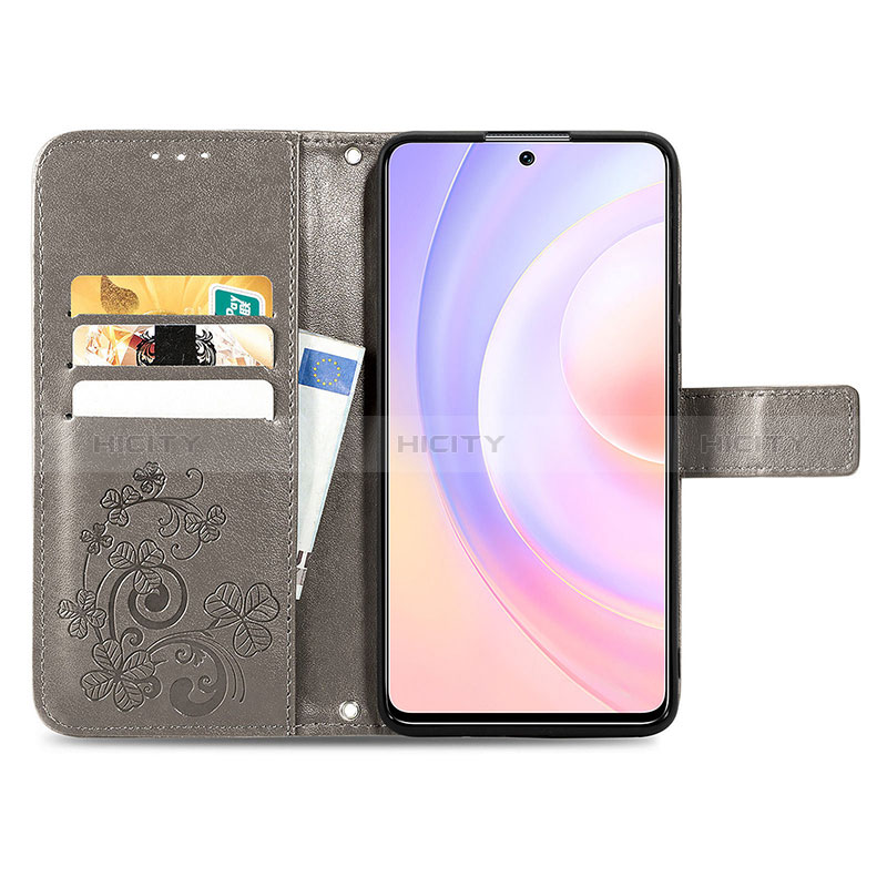 Coque Portefeuille Fleurs Livre Cuir Etui Clapet pour Huawei Honor 50 SE 5G Plus