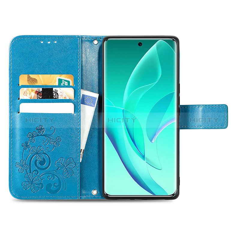 Coque Portefeuille Fleurs Livre Cuir Etui Clapet pour Huawei Honor 60 Pro 5G Plus