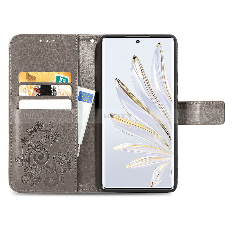 Coque Portefeuille Fleurs Livre Cuir Etui Clapet pour Huawei Honor 70 5G Plus