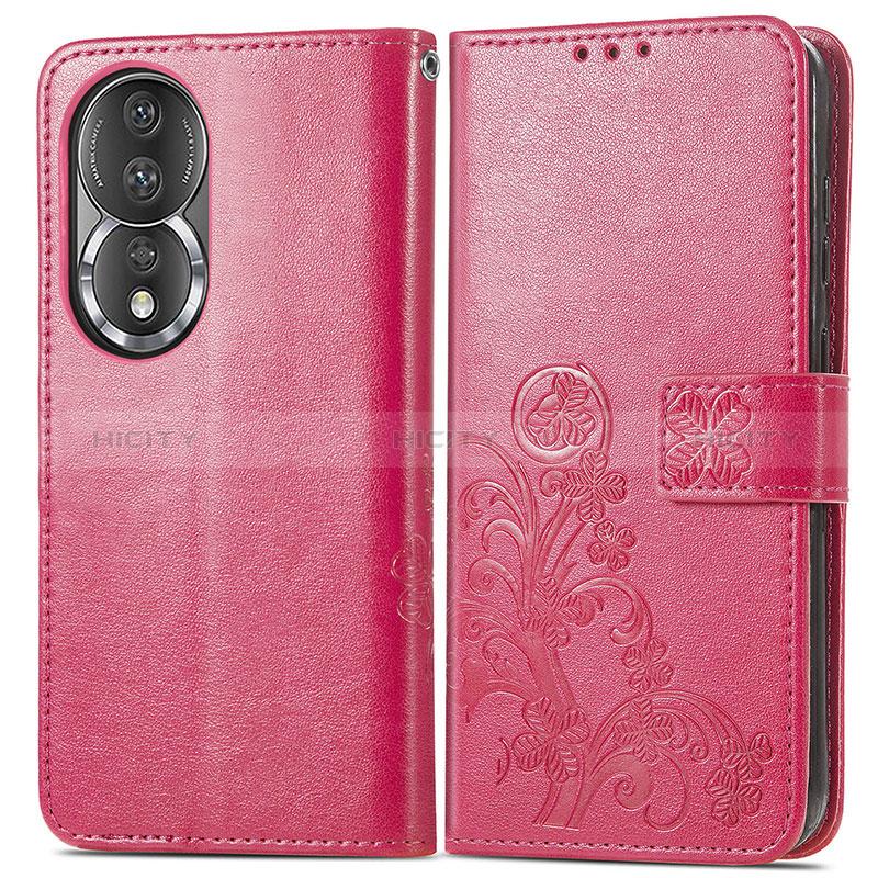 Coque Portefeuille Fleurs Livre Cuir Etui Clapet pour Huawei Honor 80 5G Plus