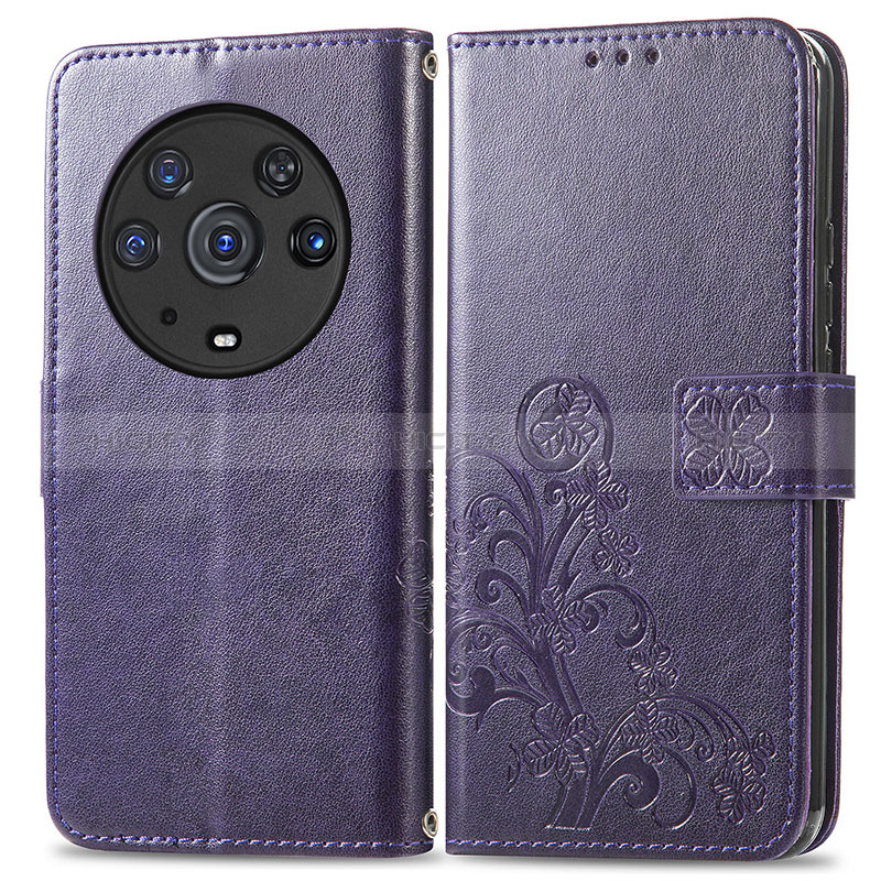 Coque Portefeuille Fleurs Livre Cuir Etui Clapet pour Huawei Honor Magic3 Pro 5G Plus