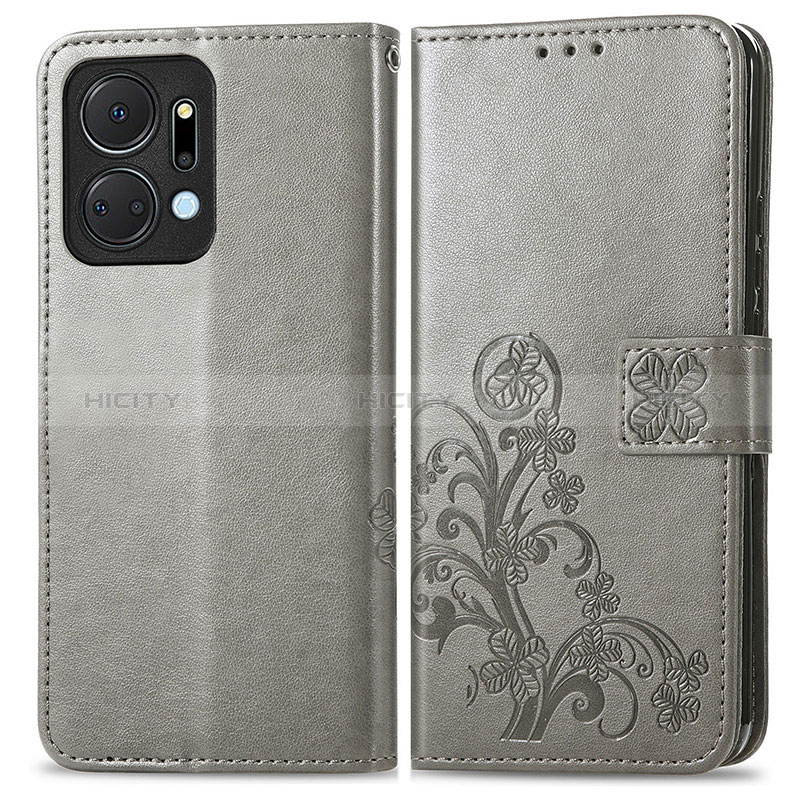 Coque Portefeuille Fleurs Livre Cuir Etui Clapet pour Huawei Honor X7a Plus