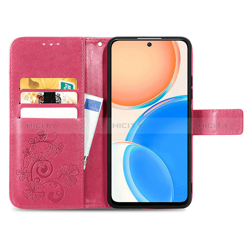 Coque Portefeuille Fleurs Livre Cuir Etui Clapet pour Huawei Honor X8 4G Plus