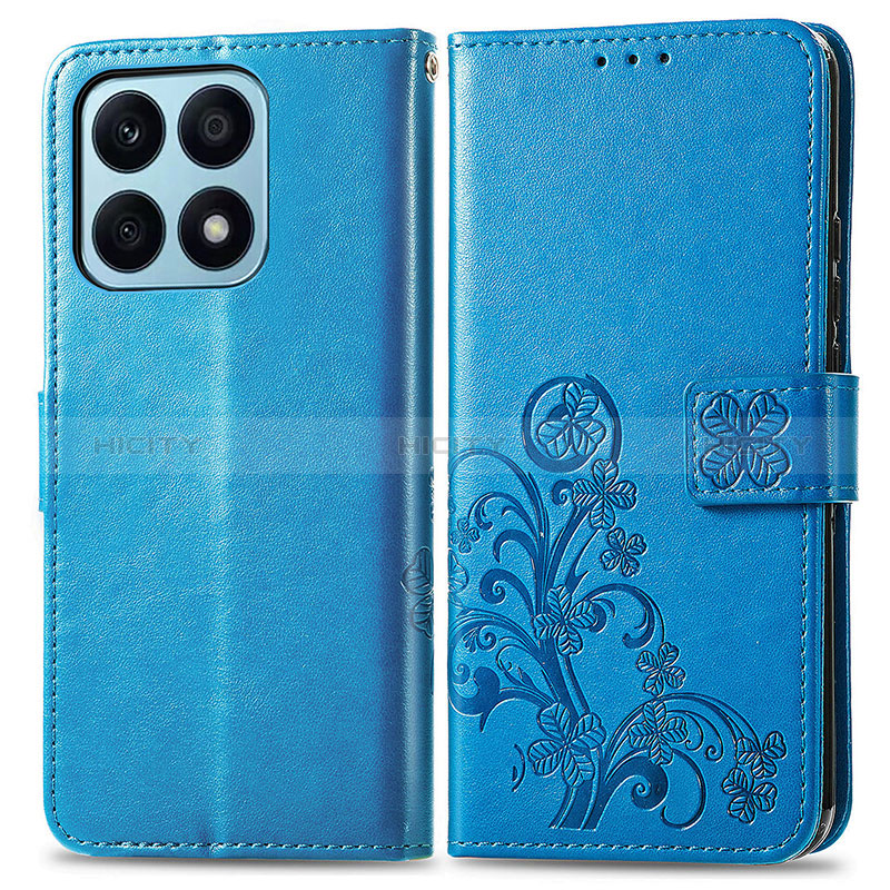 Coque Portefeuille Fleurs Livre Cuir Etui Clapet pour Huawei Honor X8a 4G Plus