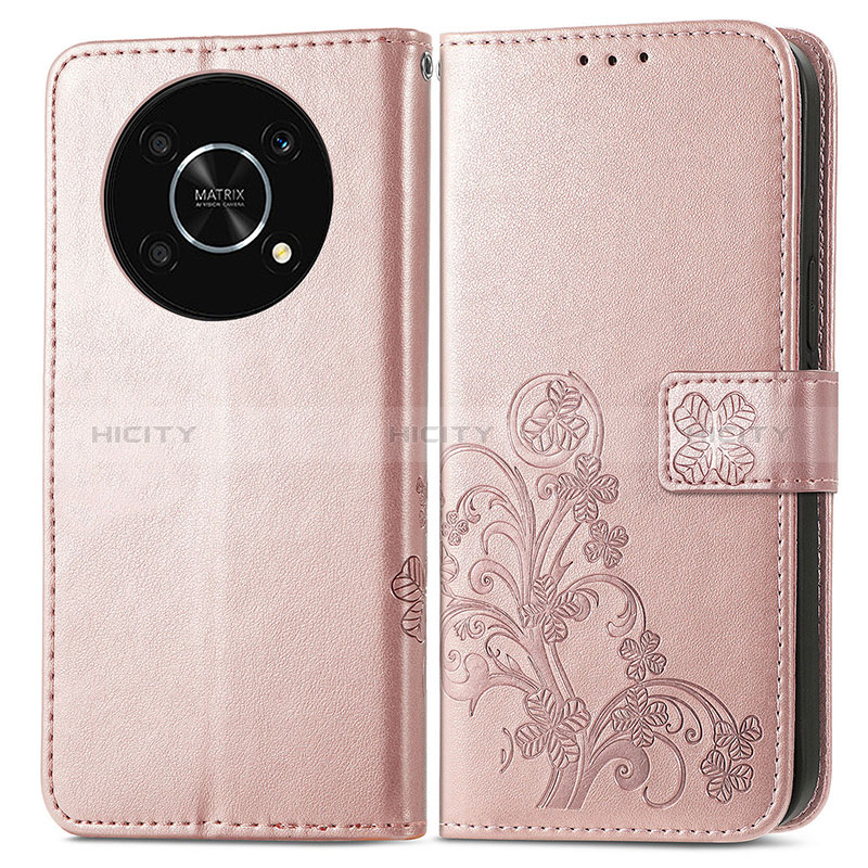 Coque Portefeuille Fleurs Livre Cuir Etui Clapet pour Huawei Honor X9 5G Plus