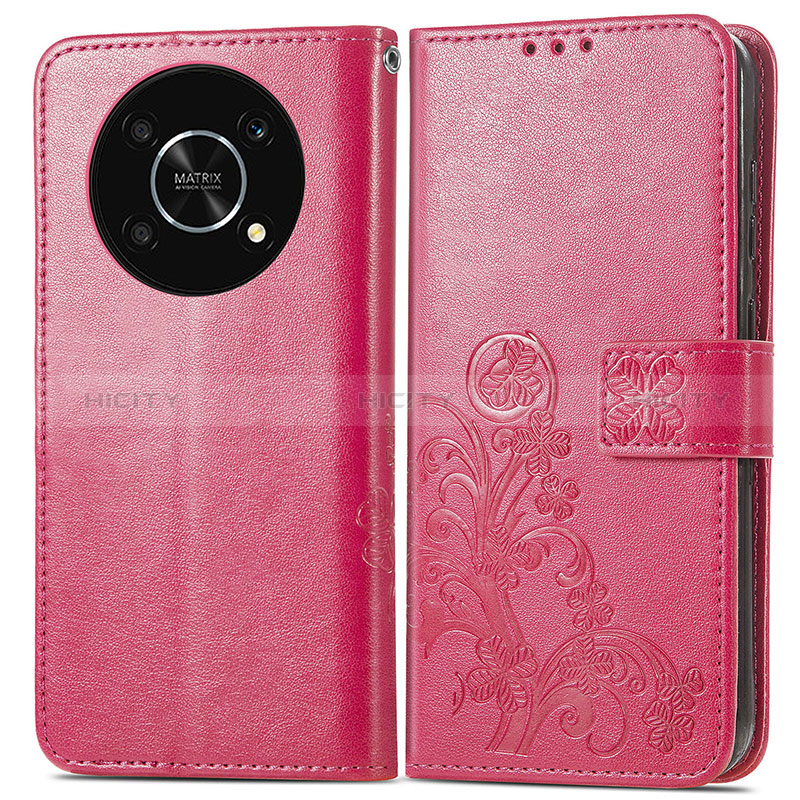 Coque Portefeuille Fleurs Livre Cuir Etui Clapet pour Huawei Honor X9 5G Plus