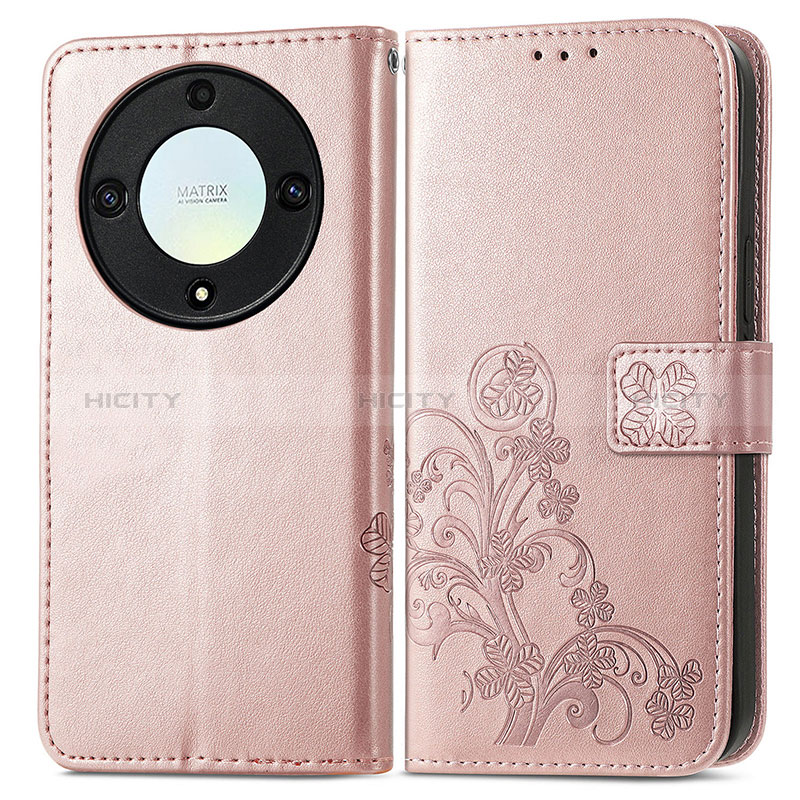 Coque Portefeuille Fleurs Livre Cuir Etui Clapet pour Huawei Honor X9a 5G Plus