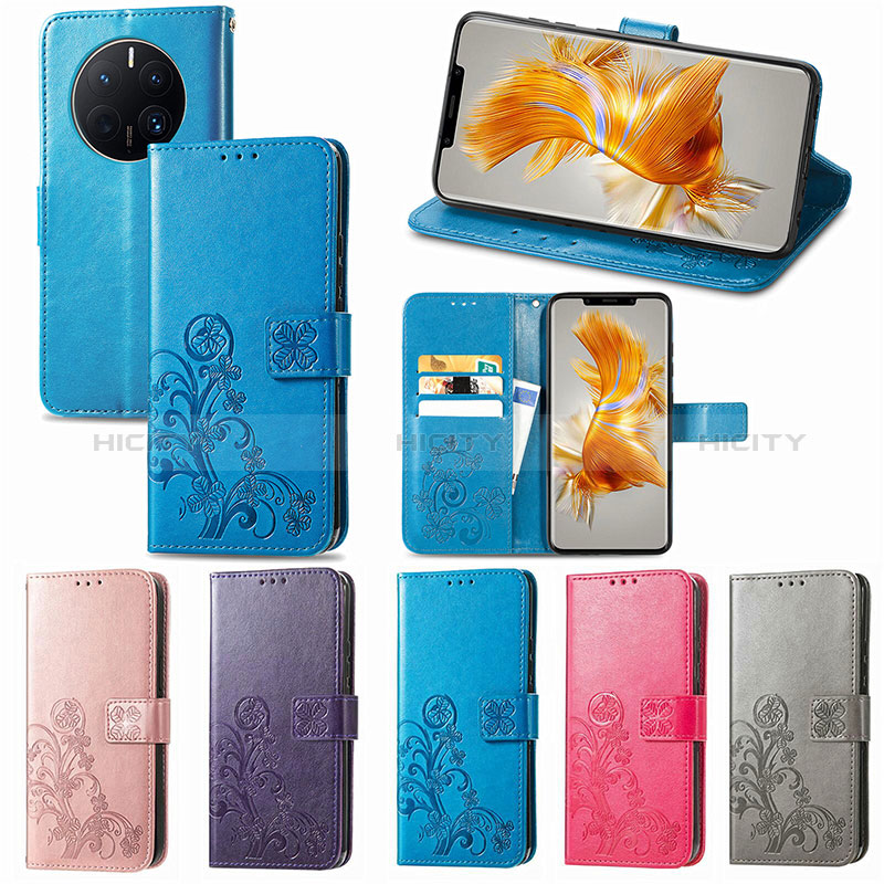 Coque Portefeuille Fleurs Livre Cuir Etui Clapet pour Huawei Mate 50 Pro Plus