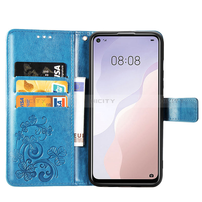 Coque Portefeuille Fleurs Livre Cuir Etui Clapet pour Huawei Nova 7 SE 5G Plus