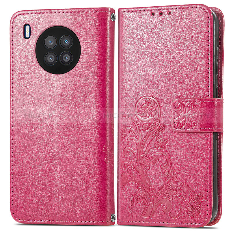 Coque Portefeuille Fleurs Livre Cuir Etui Clapet pour Huawei Nova 8i Plus