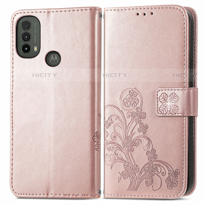 Coque Portefeuille Fleurs Livre Cuir Etui Clapet pour Motorola Moto E20 Plus