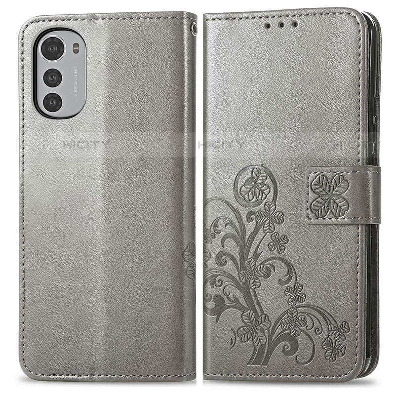 Coque Portefeuille Fleurs Livre Cuir Etui Clapet pour Motorola Moto E32 Plus