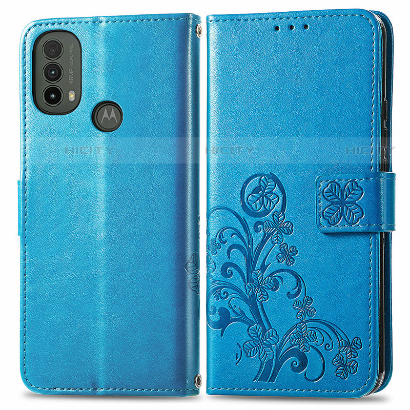 Coque Portefeuille Fleurs Livre Cuir Etui Clapet pour Motorola Moto E40 Plus