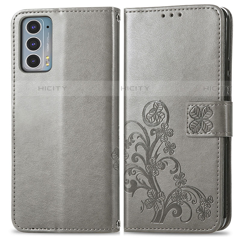 Coque Portefeuille Fleurs Livre Cuir Etui Clapet pour Motorola Moto Edge 20 5G Plus