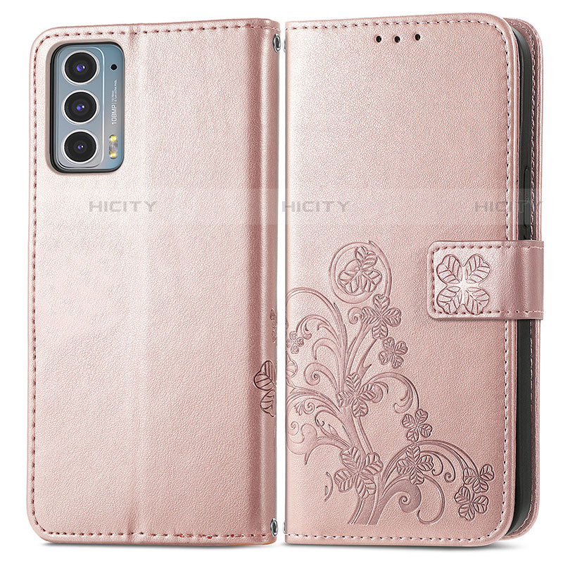 Coque Portefeuille Fleurs Livre Cuir Etui Clapet pour Motorola Moto Edge 20 5G Plus