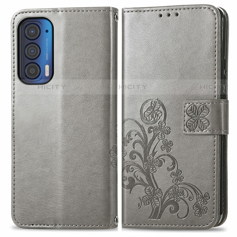 Coque Portefeuille Fleurs Livre Cuir Etui Clapet pour Motorola Moto Edge (2021) 5G Plus