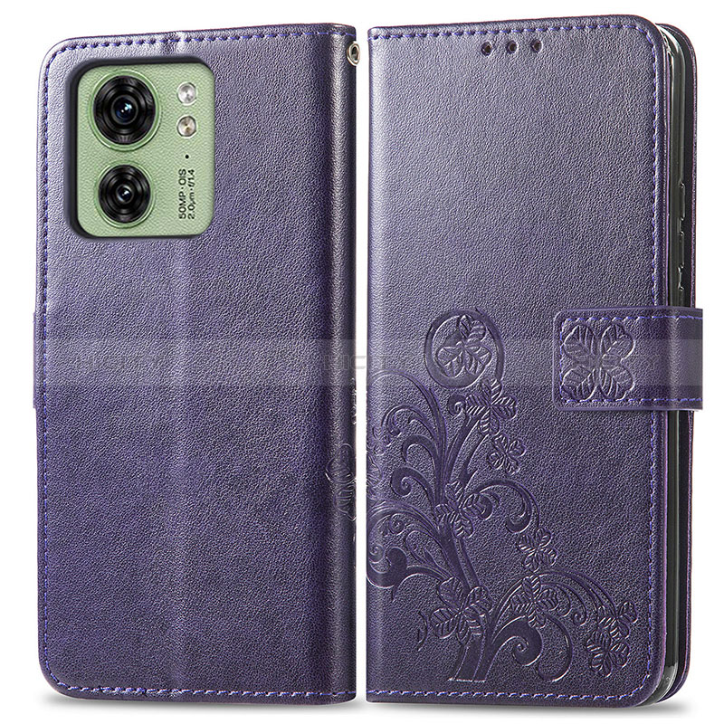 Coque Portefeuille Fleurs Livre Cuir Etui Clapet pour Motorola Moto Edge (2023) 5G Plus