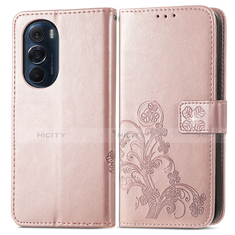 Coque Portefeuille Fleurs Livre Cuir Etui Clapet pour Motorola Moto Edge 30 Pro 5G Plus