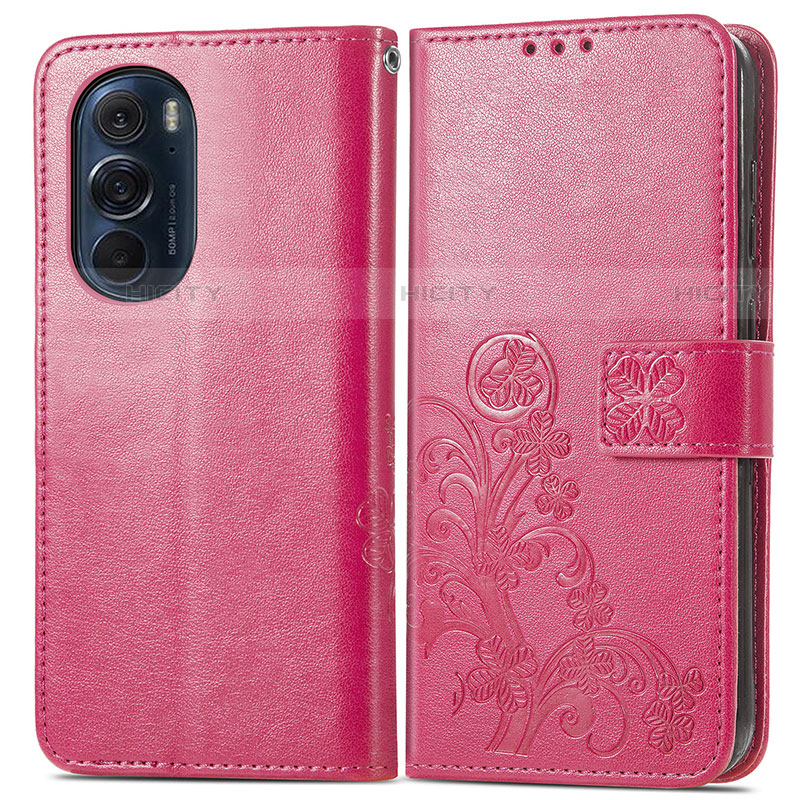 Coque Portefeuille Fleurs Livre Cuir Etui Clapet pour Motorola Moto Edge Plus (2022) 5G Plus