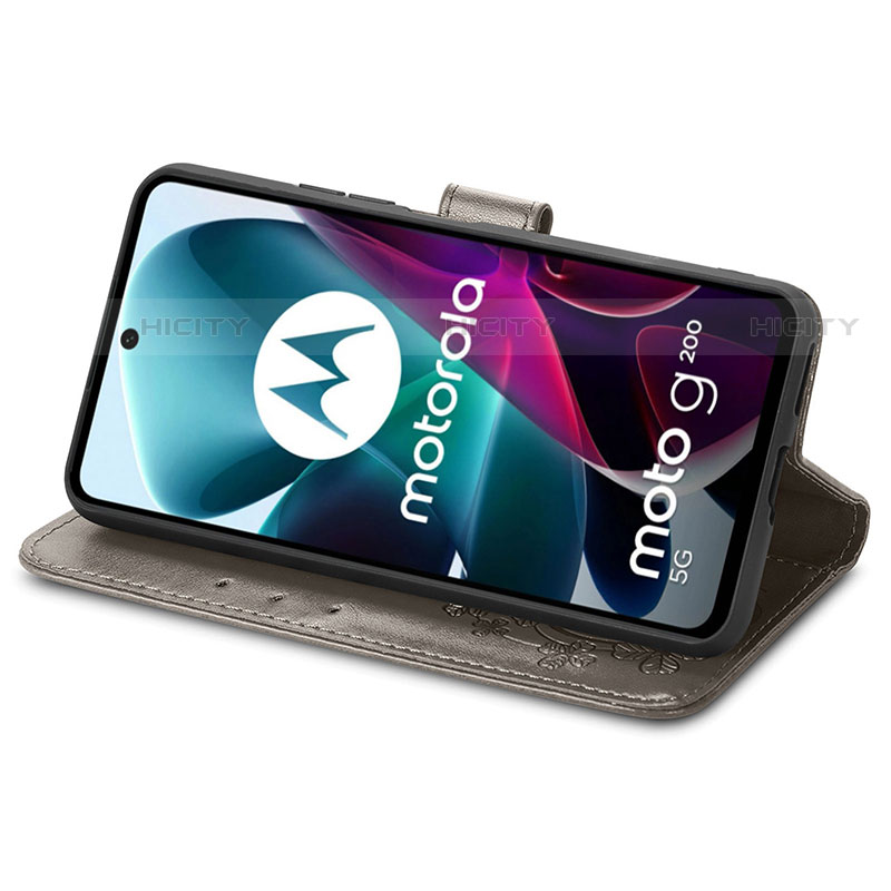 Coque Portefeuille Fleurs Livre Cuir Etui Clapet pour Motorola Moto Edge S30 5G Plus