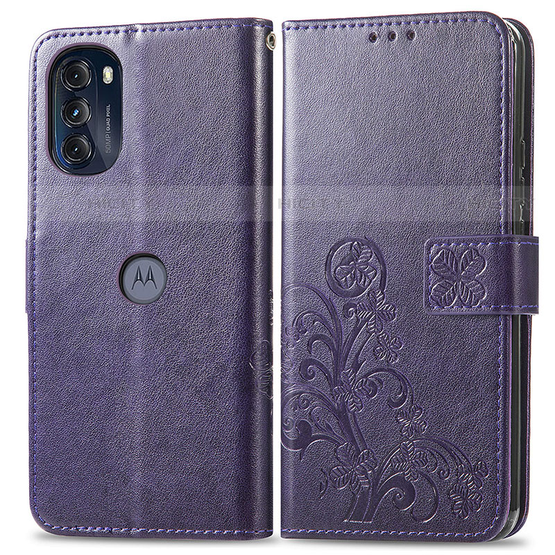 Coque Portefeuille Fleurs Livre Cuir Etui Clapet pour Motorola Moto G 5G (2022) Plus