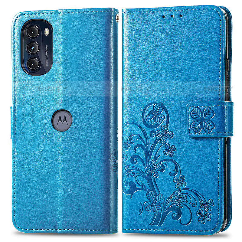 Coque Portefeuille Fleurs Livre Cuir Etui Clapet pour Motorola Moto G 5G (2022) Plus