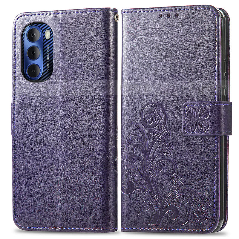 Coque Portefeuille Fleurs Livre Cuir Etui Clapet pour Motorola Moto G Stylus (2022) 5G Plus