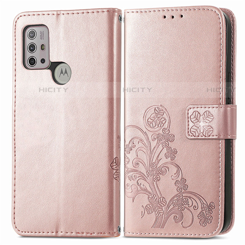 Coque Portefeuille Fleurs Livre Cuir Etui Clapet pour Motorola Moto G10 Power Plus