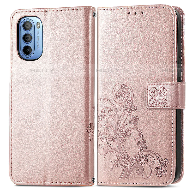 Coque Portefeuille Fleurs Livre Cuir Etui Clapet pour Motorola Moto G31 Plus