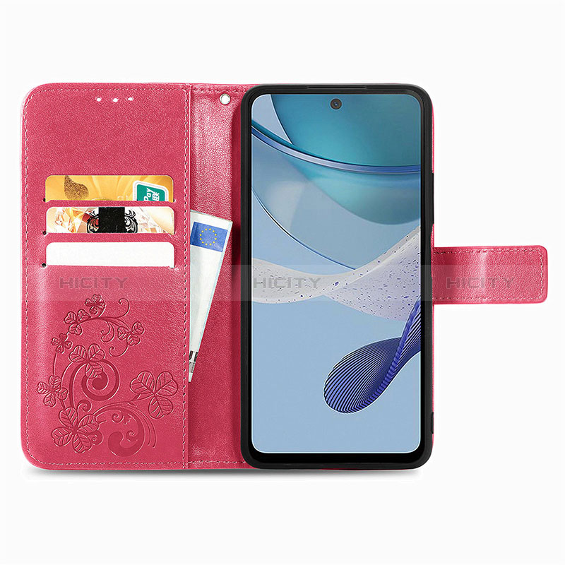 Coque Portefeuille Fleurs Livre Cuir Etui Clapet pour Motorola Moto G53j 5G Plus