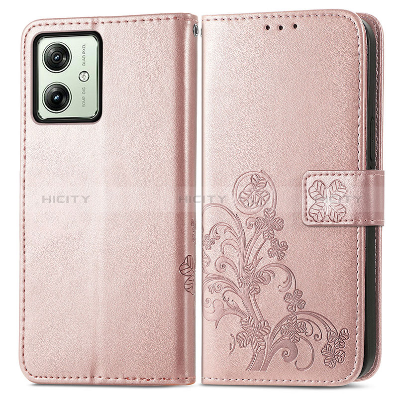 Coque Portefeuille Fleurs Livre Cuir Etui Clapet pour Motorola Moto G54 5G Plus