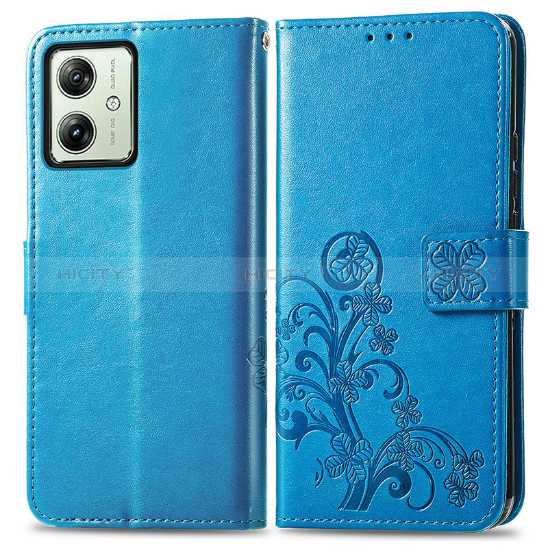 Coque Portefeuille Fleurs Livre Cuir Etui Clapet pour Motorola Moto G54 5G Plus