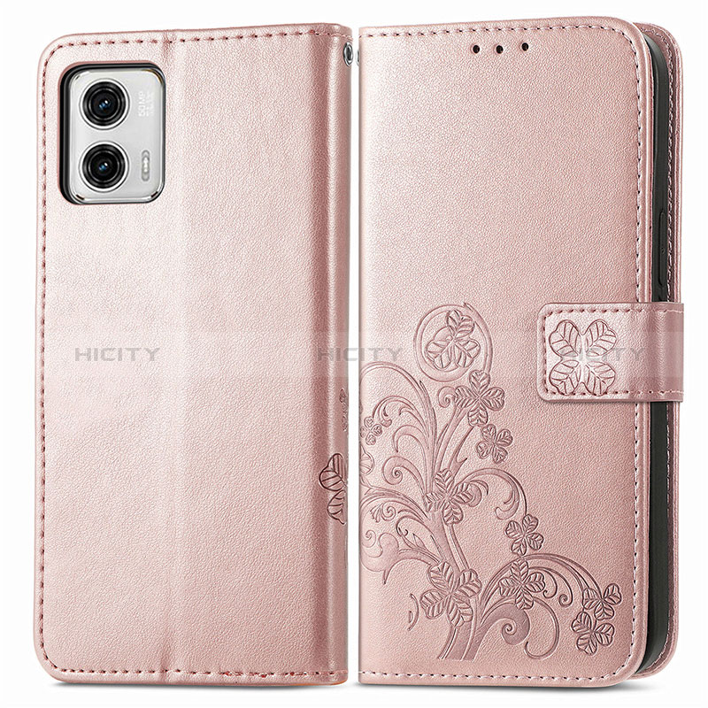 Coque Portefeuille Fleurs Livre Cuir Etui Clapet pour Motorola Moto G73 5G Plus