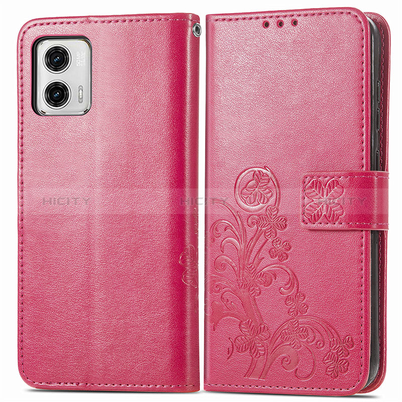 Coque Portefeuille Fleurs Livre Cuir Etui Clapet pour Motorola Moto G73 5G Plus