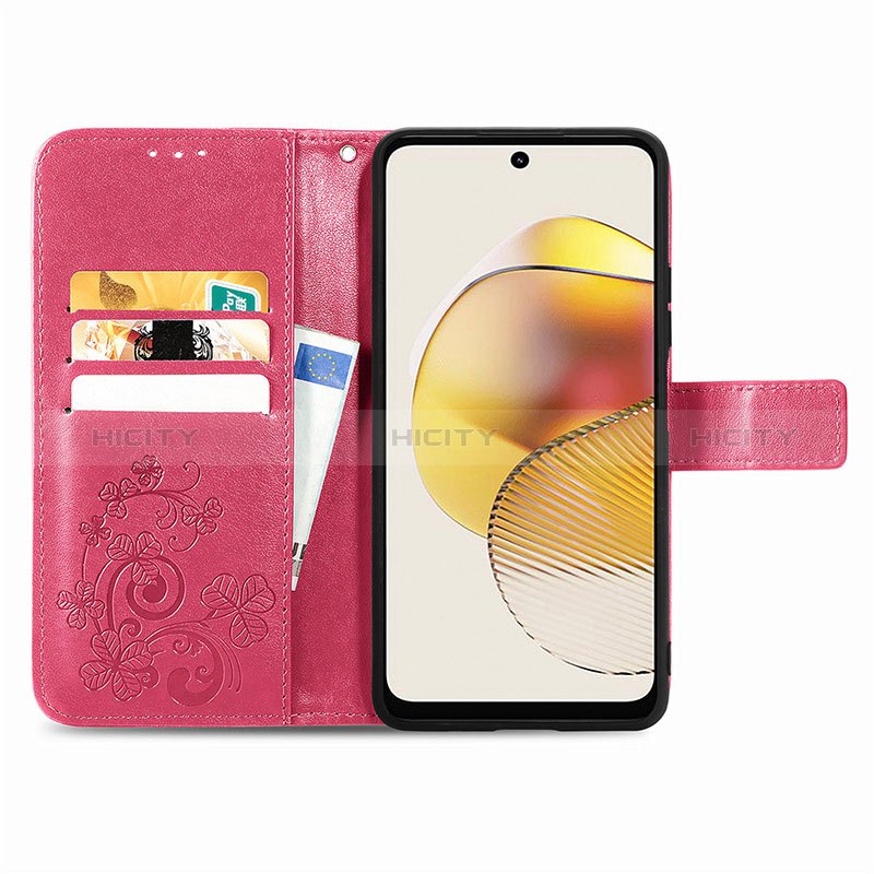 Coque Portefeuille Fleurs Livre Cuir Etui Clapet pour Motorola Moto G73 5G Plus