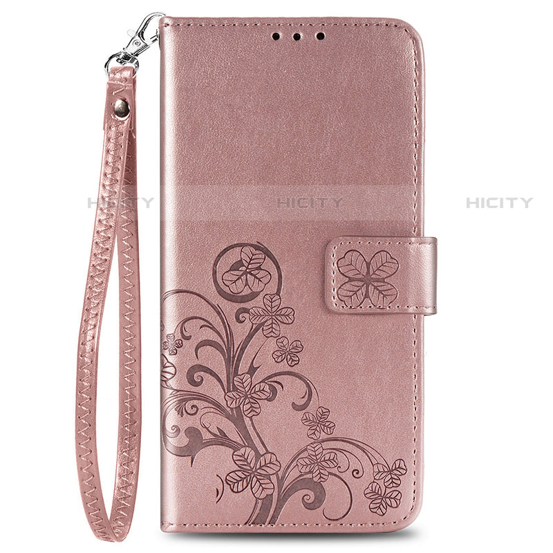 Coque Portefeuille Fleurs Livre Cuir Etui Clapet pour Motorola Moto One Fusion Plus Rose Plus