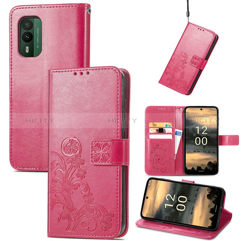 Coque Portefeuille Fleurs Livre Cuir Etui Clapet pour Nokia XR21 Plus