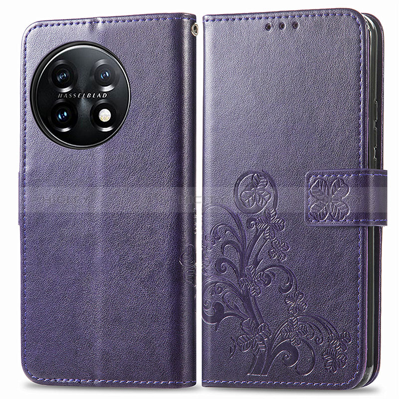 Coque Portefeuille Fleurs Livre Cuir Etui Clapet pour OnePlus 11 5G Plus