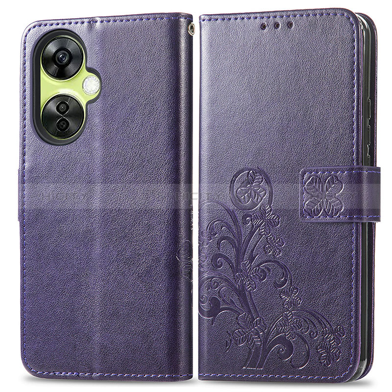 Coque Portefeuille Fleurs Livre Cuir Etui Clapet pour OnePlus Nord CE 3 Lite 5G Plus