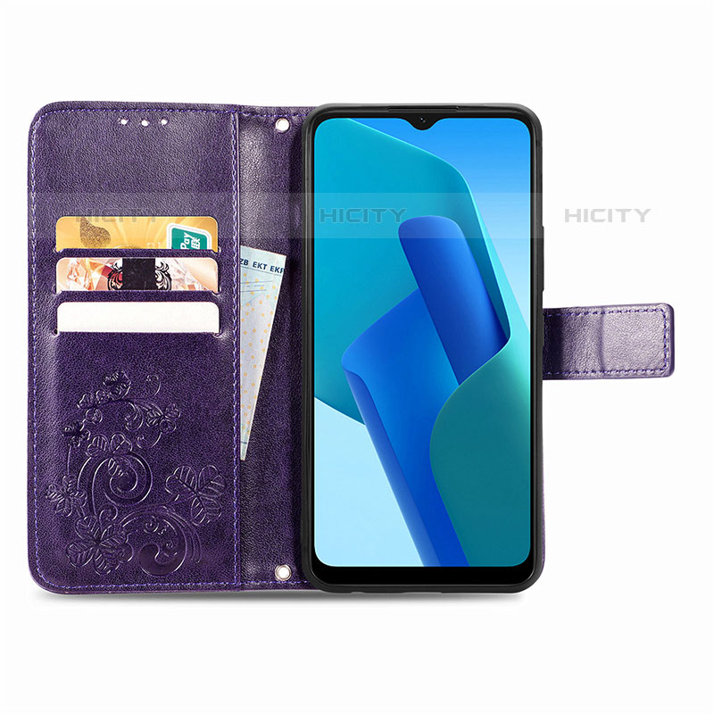 Coque Portefeuille Fleurs Livre Cuir Etui Clapet pour Oppo A16e Plus