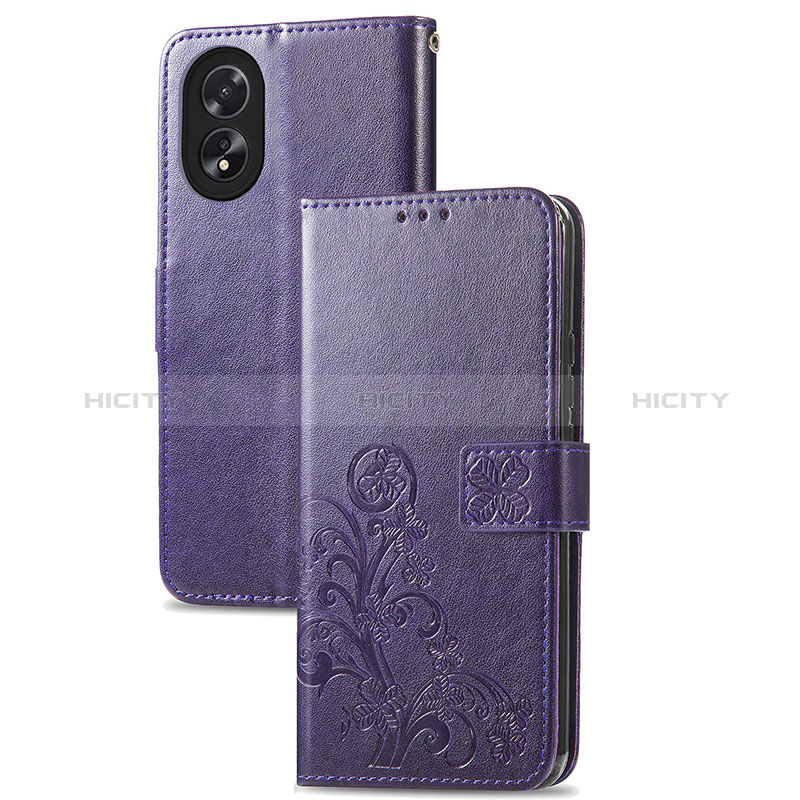 Coque Portefeuille Fleurs Livre Cuir Etui Clapet pour Oppo A38 Plus