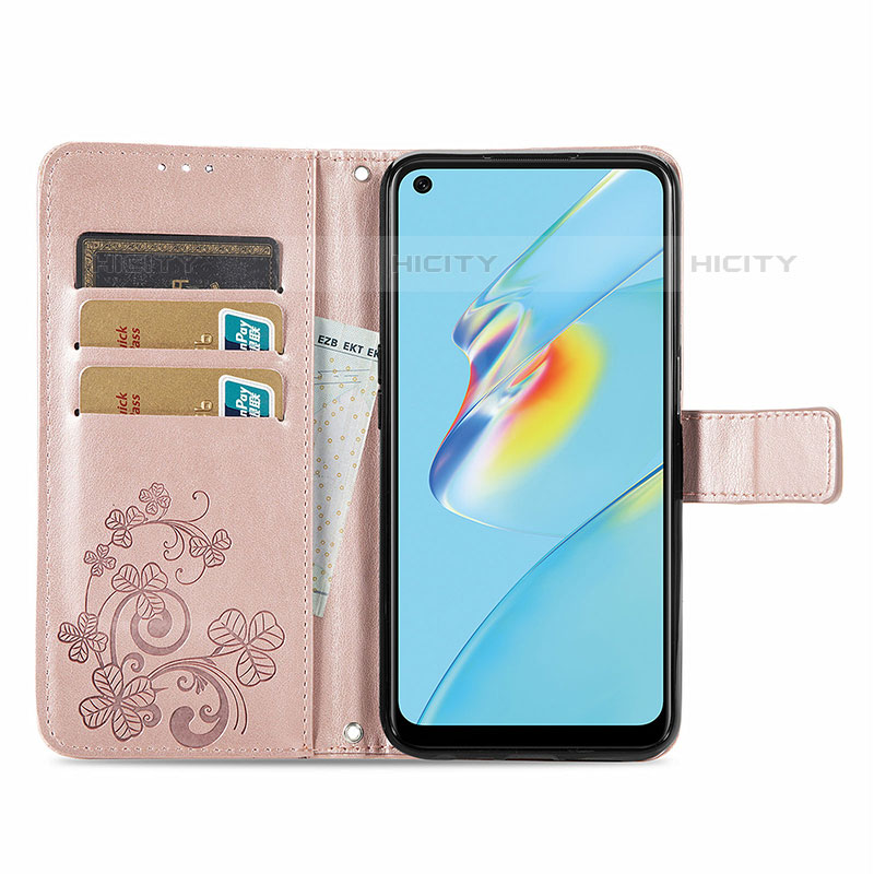 Coque Portefeuille Fleurs Livre Cuir Etui Clapet pour Oppo A54 4G Plus