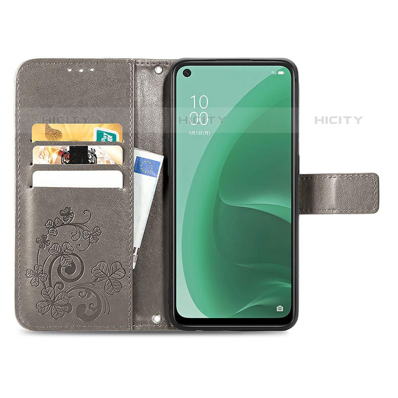 Coque Portefeuille Fleurs Livre Cuir Etui Clapet pour Oppo A55S 5G Plus