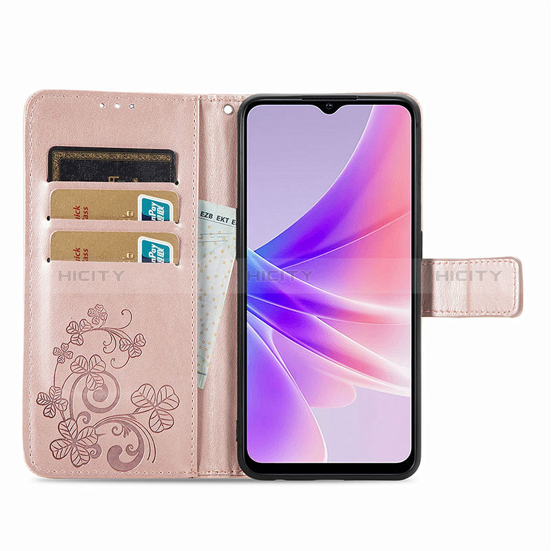 Coque Portefeuille Fleurs Livre Cuir Etui Clapet pour Oppo A57 5G Plus