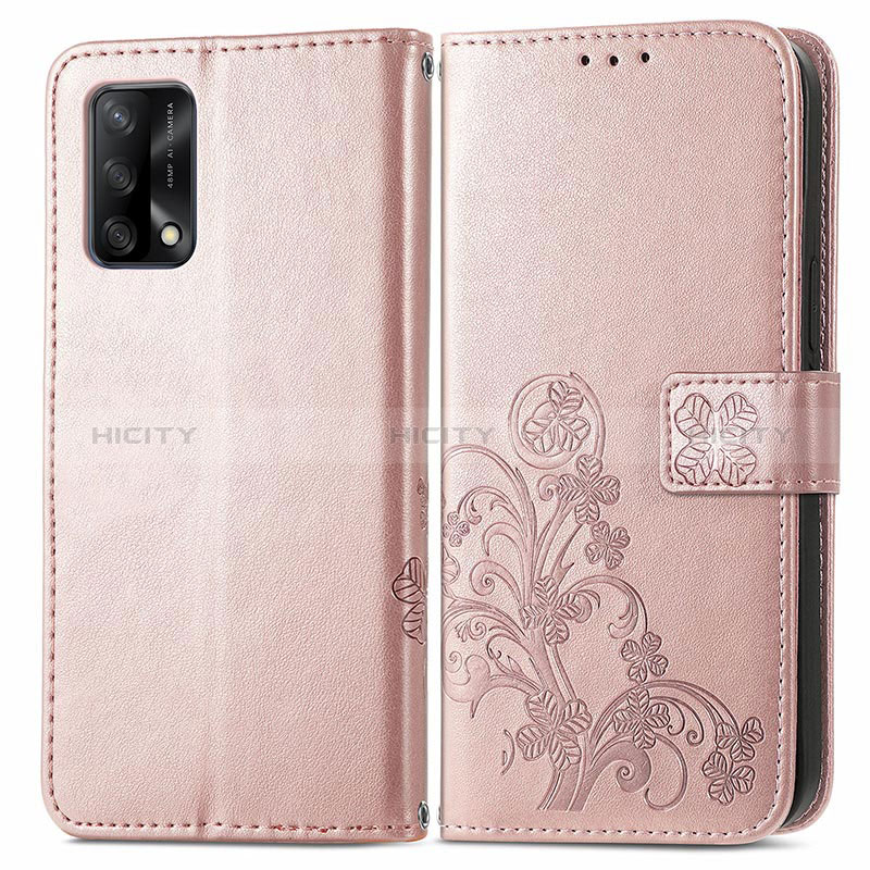 Coque Portefeuille Fleurs Livre Cuir Etui Clapet pour Oppo F19s Rose Plus