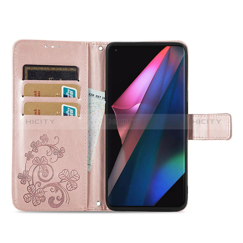 Coque Portefeuille Fleurs Livre Cuir Etui Clapet pour Oppo Find X3 5G Plus