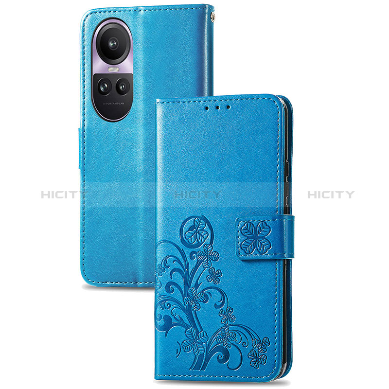 Coque Portefeuille Fleurs Livre Cuir Etui Clapet pour Oppo Reno10 5G Plus