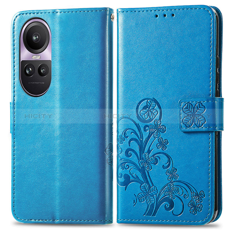 Coque Portefeuille Fleurs Livre Cuir Etui Clapet pour Oppo Reno10 Pro 5G Plus