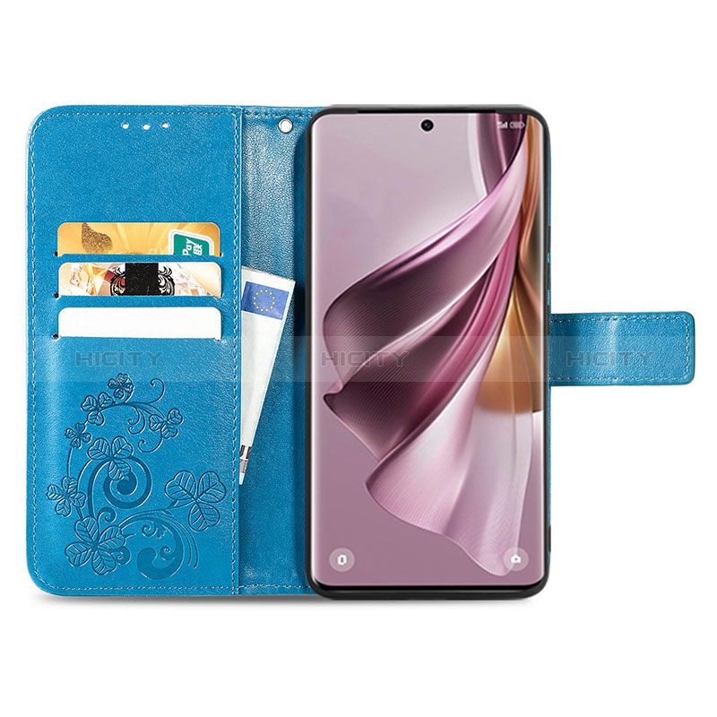 Coque Portefeuille Fleurs Livre Cuir Etui Clapet pour Oppo Reno10 Pro 5G Plus