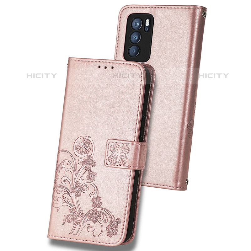 Coque Portefeuille Fleurs Livre Cuir Etui Clapet pour Oppo Reno6 Pro 5G India Plus